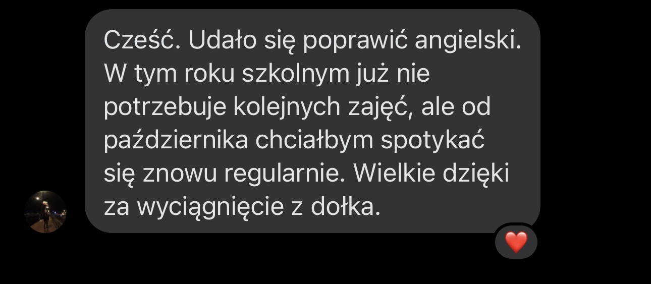 Wiadomość — udało się poprawić angielski
